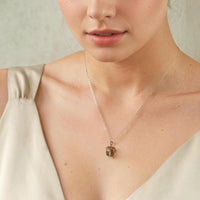 Small Speckled Green Acorn Necklace