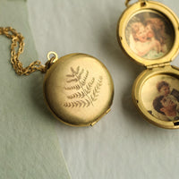 Engraved Fern Locket Necklace