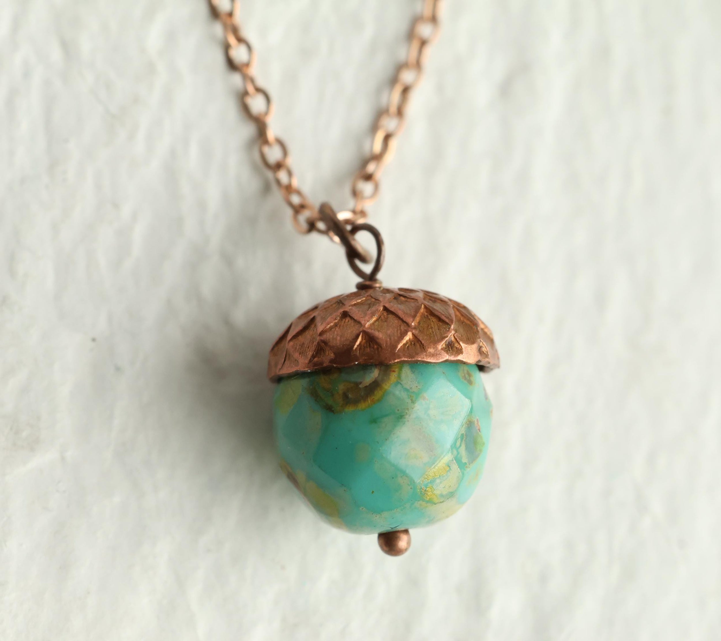 Jade Green Acorn Necklace