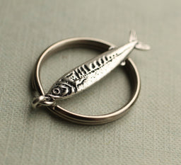Tiny Sardine Charm Keyring