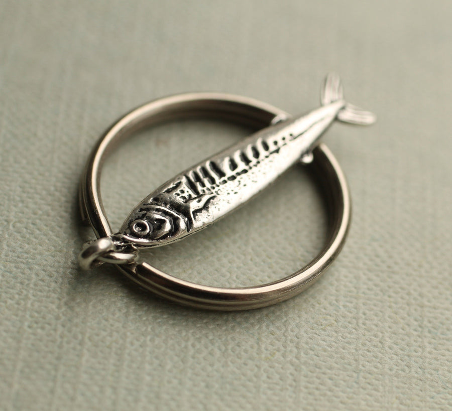 Tiny Sardine Charm Keyring