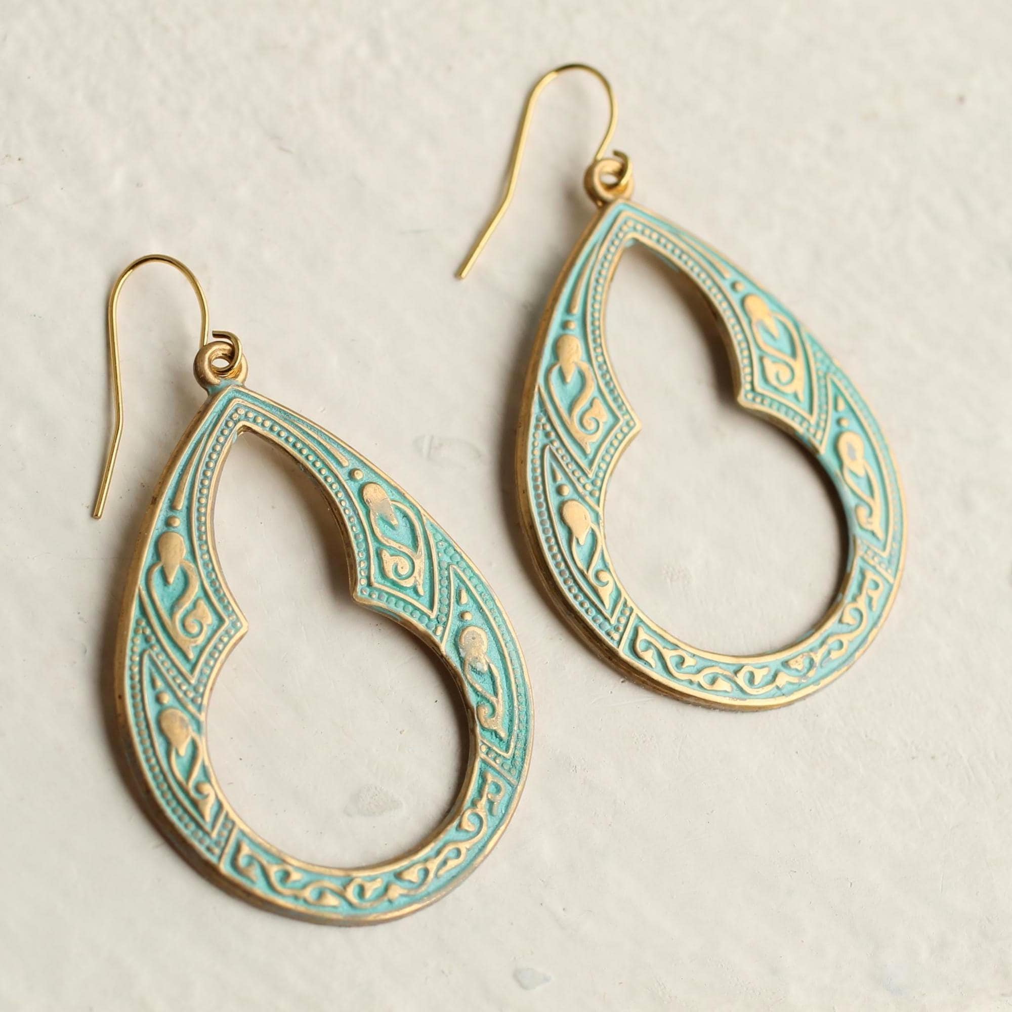 Carved Hoop Earrings