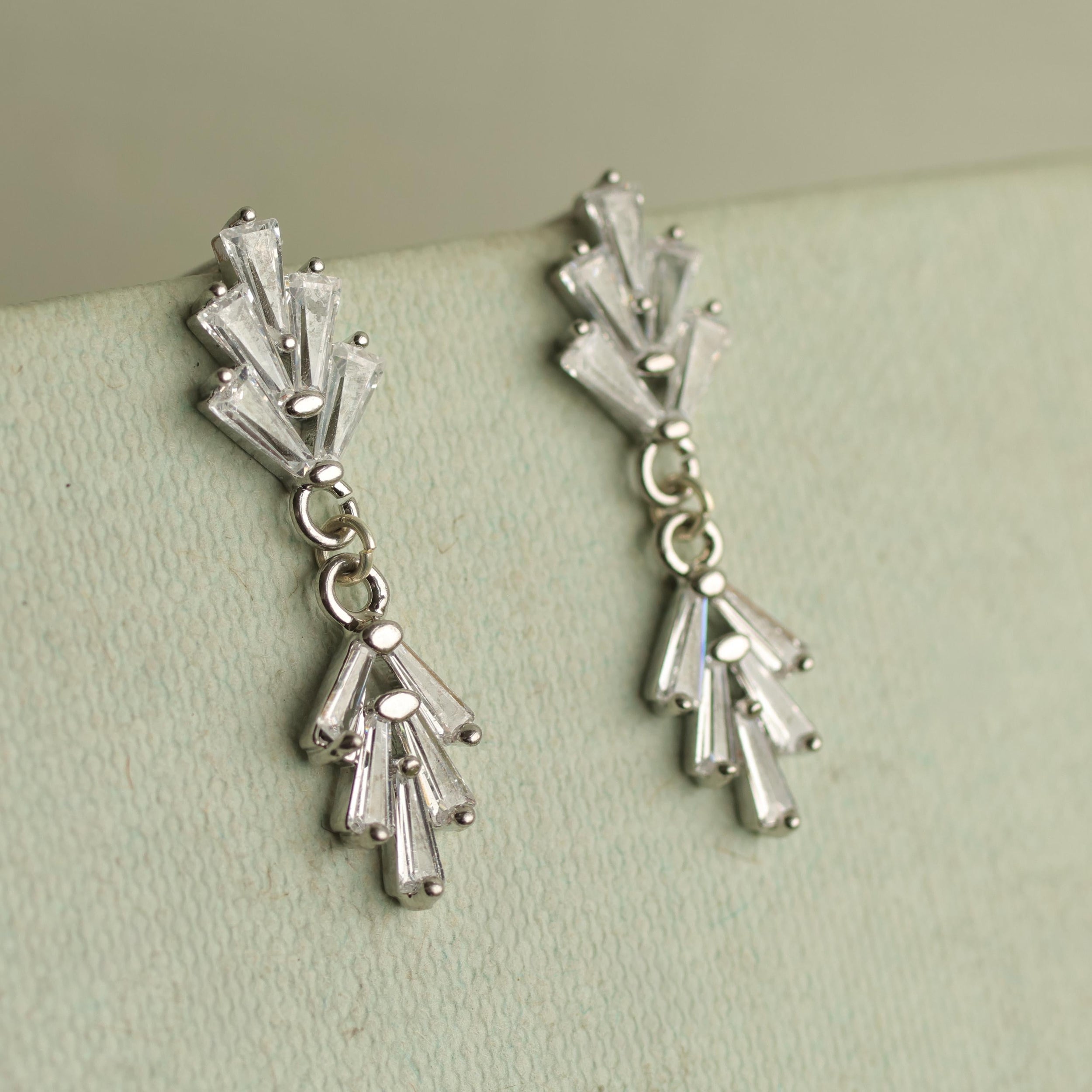 Art Deco Silver Drop Earrings