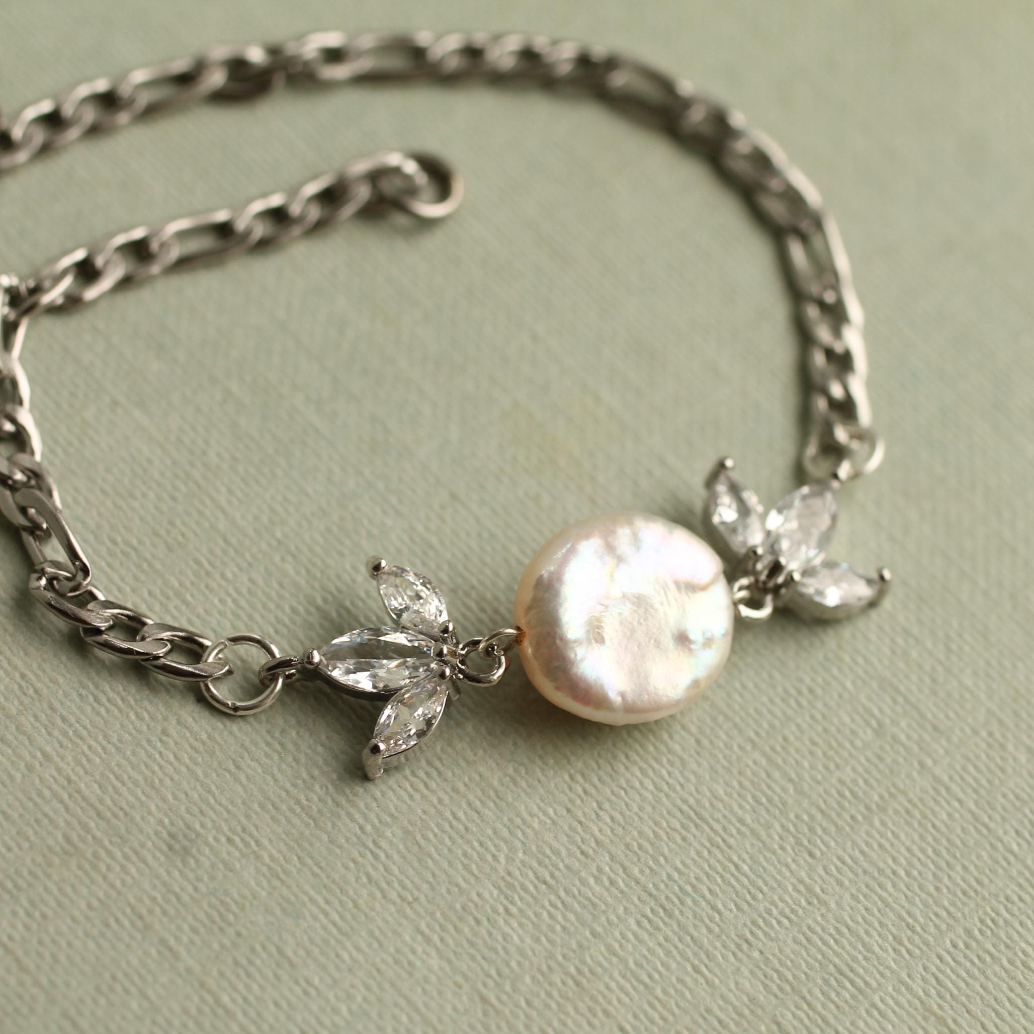 Freshwater Pearl Flower Girl Bracelet