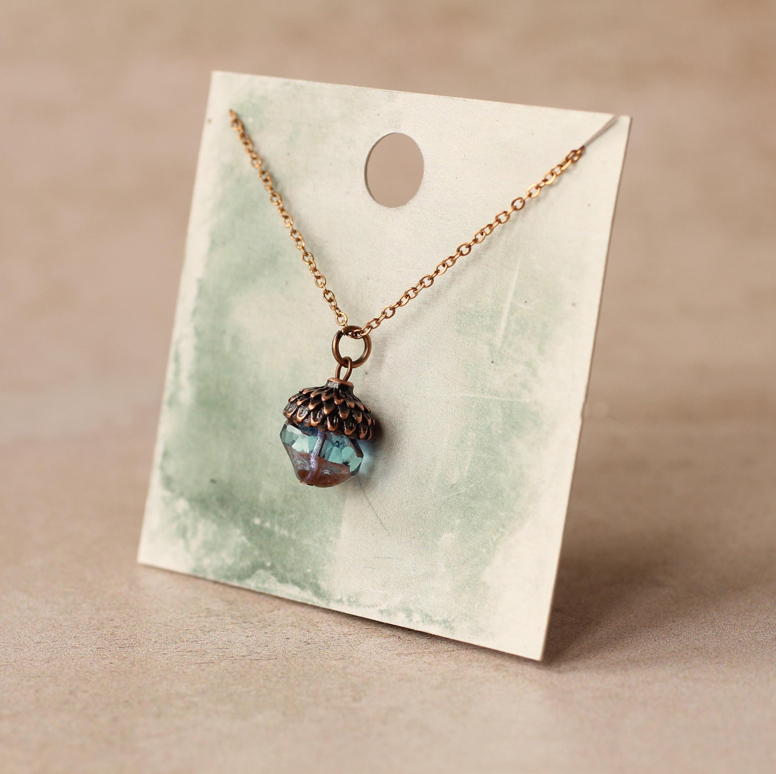 Amber Acorn Necklace
