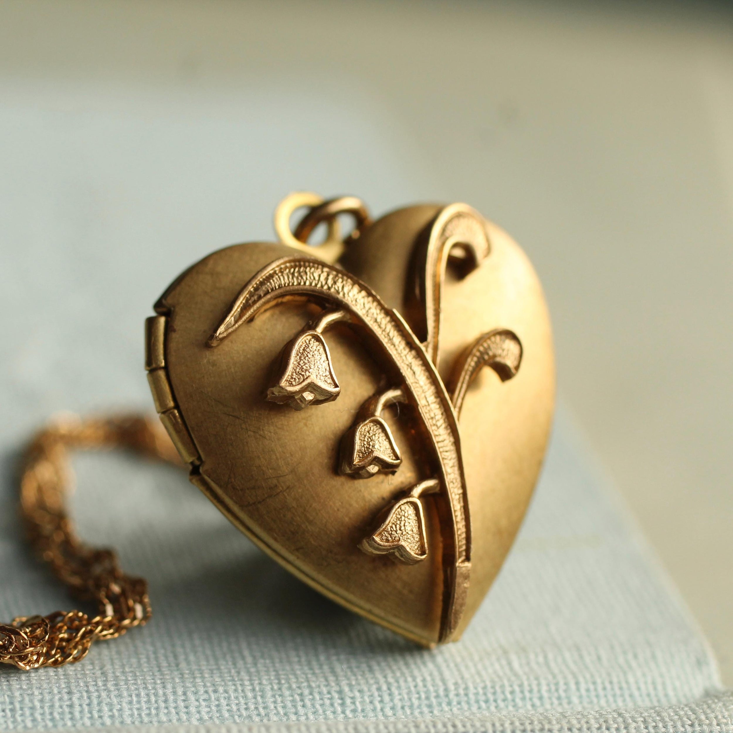 Lily of the Valley Heart Locket