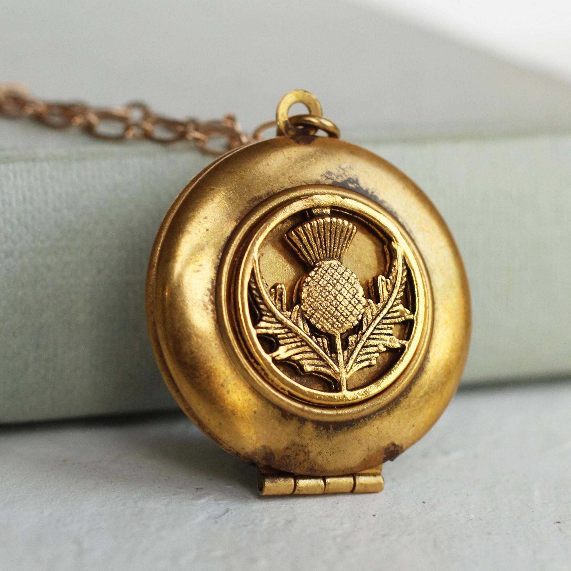 Gold Thistle Locket
