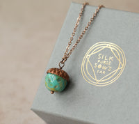 Jade Green Acorn Necklace