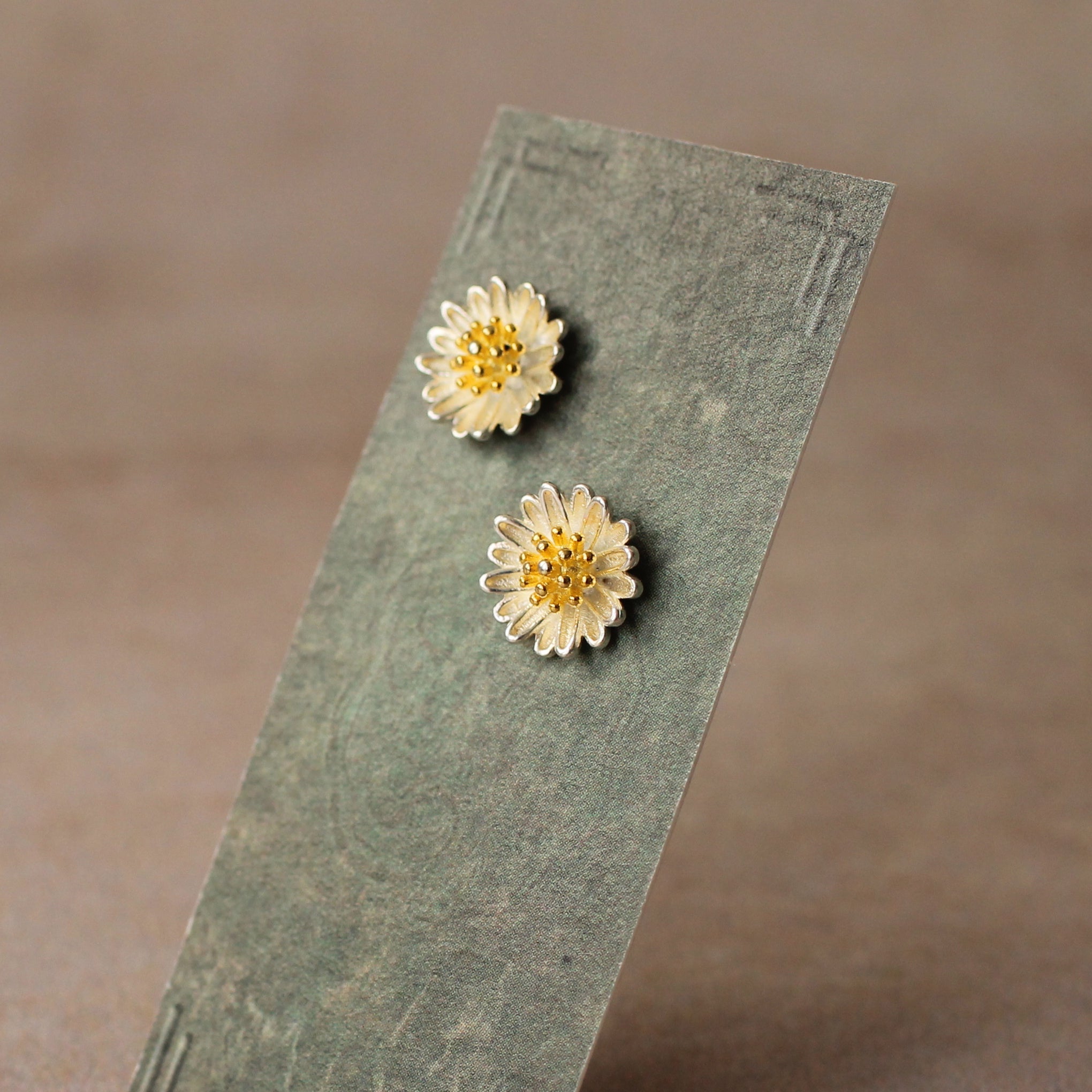 Sterling Silver Daisy Stud Earrings