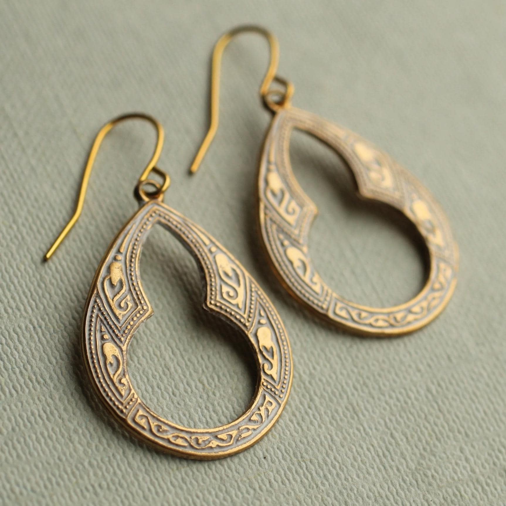 Carved Hoop Earrings
