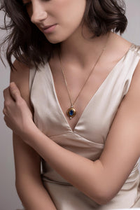 Art Deco Ruby Red Locket Necklace