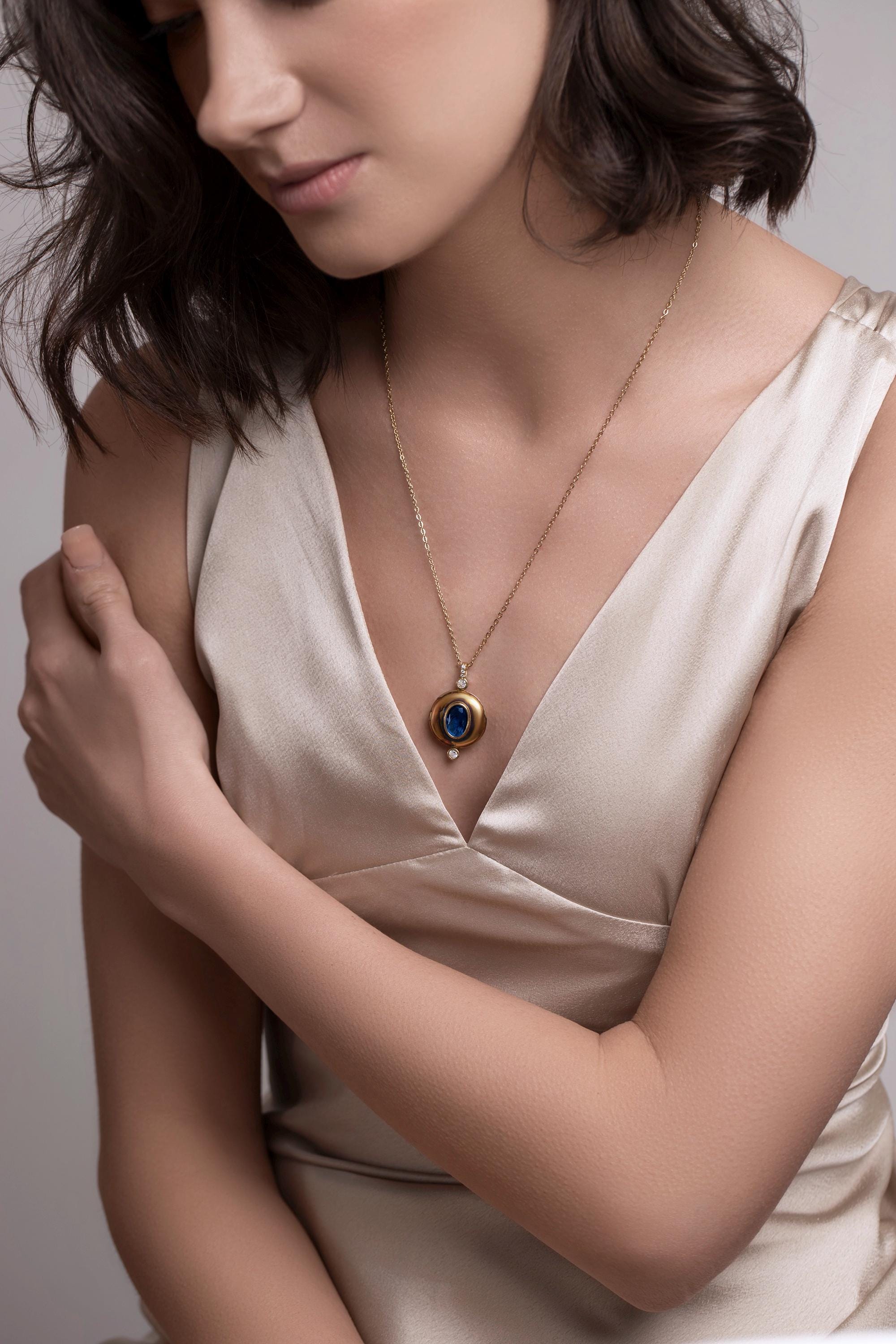 Art Deco Ruby Red Locket Necklace
