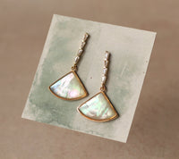 Pearl Crystal Fan Earrings