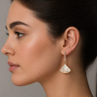 Pearl Crystal Fan Earrings