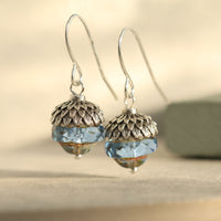Sky Blue Acorn Earrings