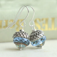 Sky Blue Acorn Earrings