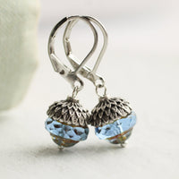 Sky Blue Acorn Earrings