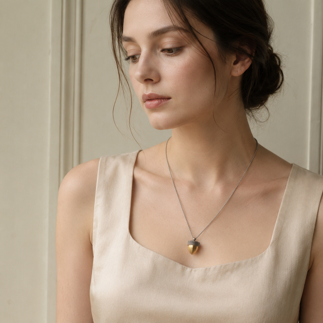 Acorn Locket Necklace