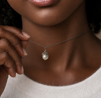 Freshwater Pearl Silver Acorn Necklace