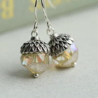 Yellow Opal Acorn Earrings