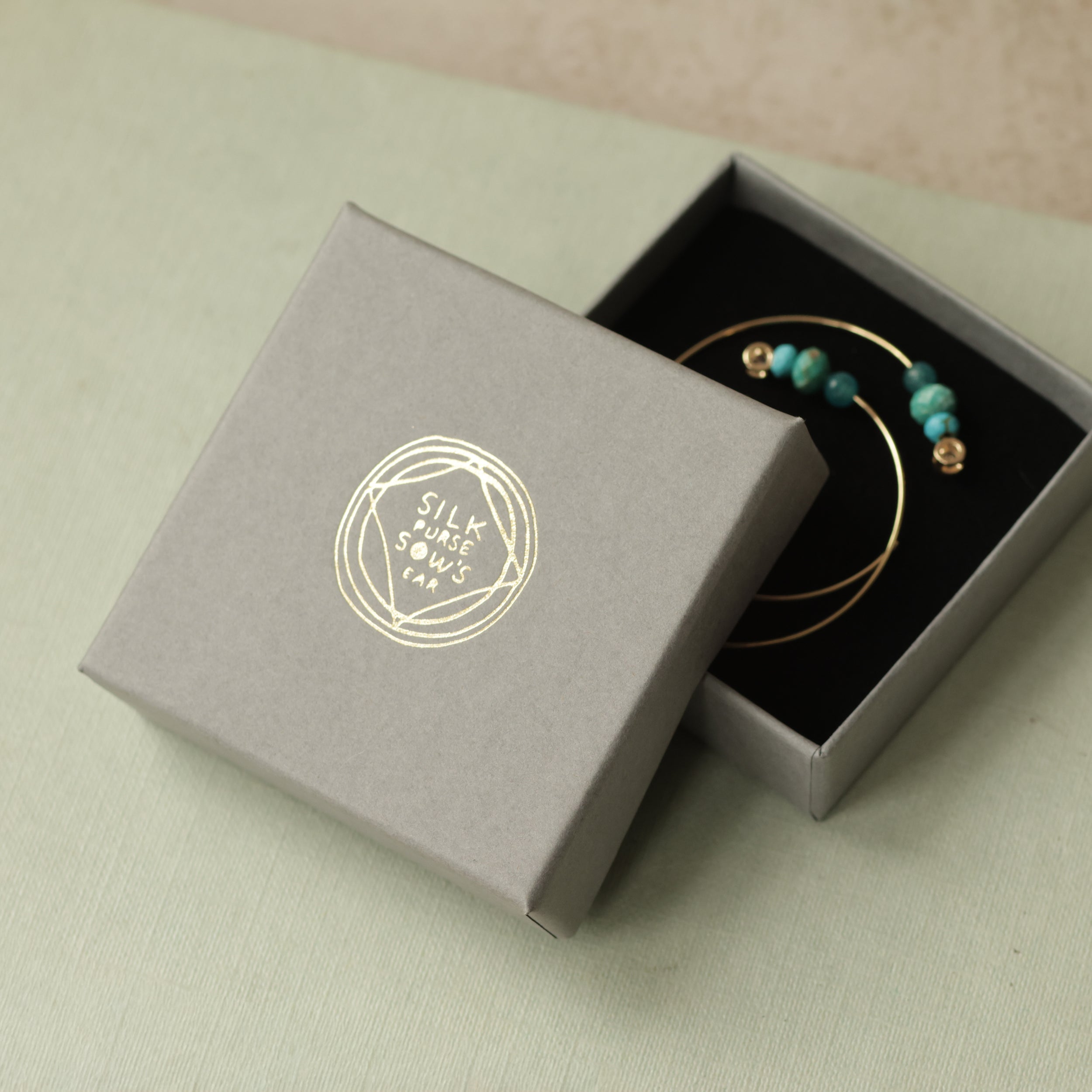 Turquoise Amazonite Hoop Earrings