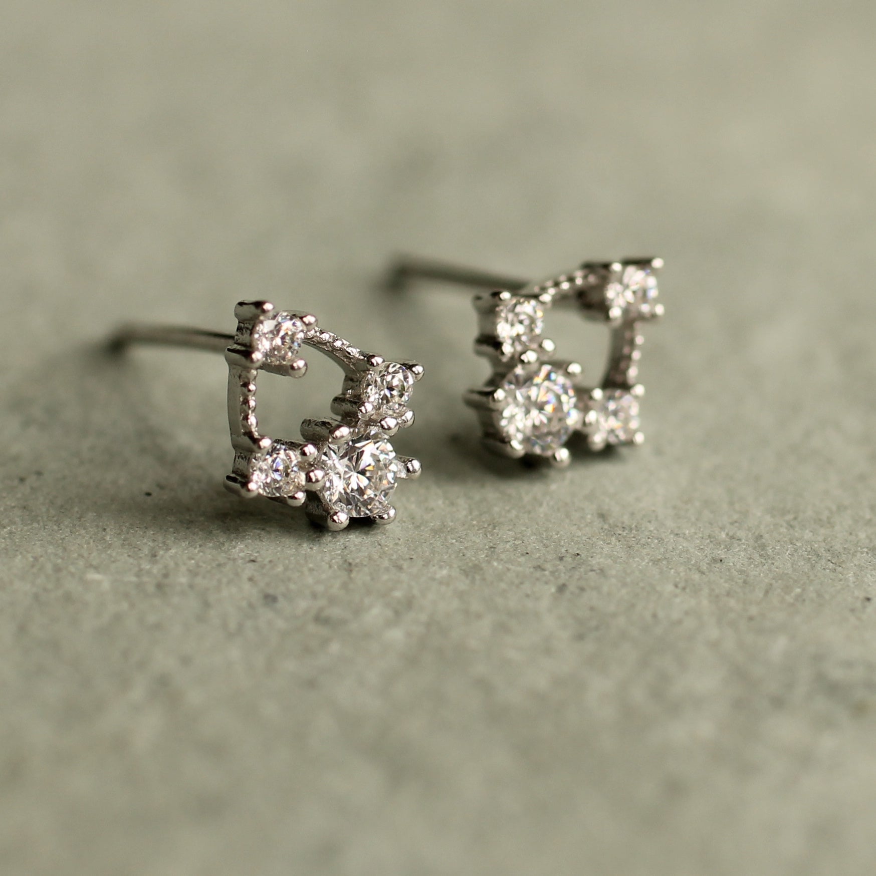 Silver Arch Stud Earrings