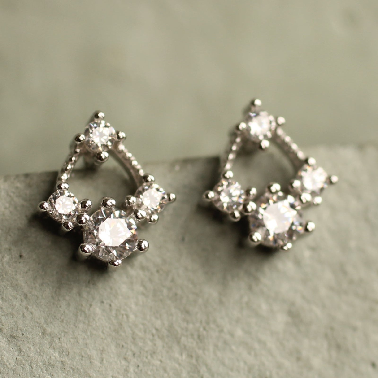 Silver Arch Stud Earrings
