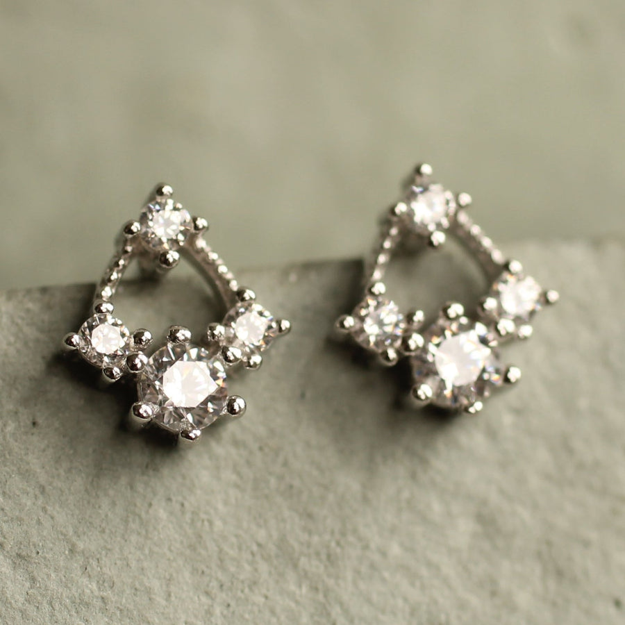 Silver Arch Stud Earrings