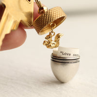 Acorn Squirrel Locket Keyring