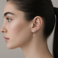 Baguette Rectangle Dangle Stud Earrings