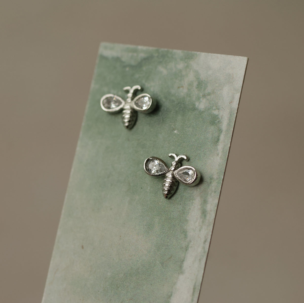 Silver Bee Stud Earrings