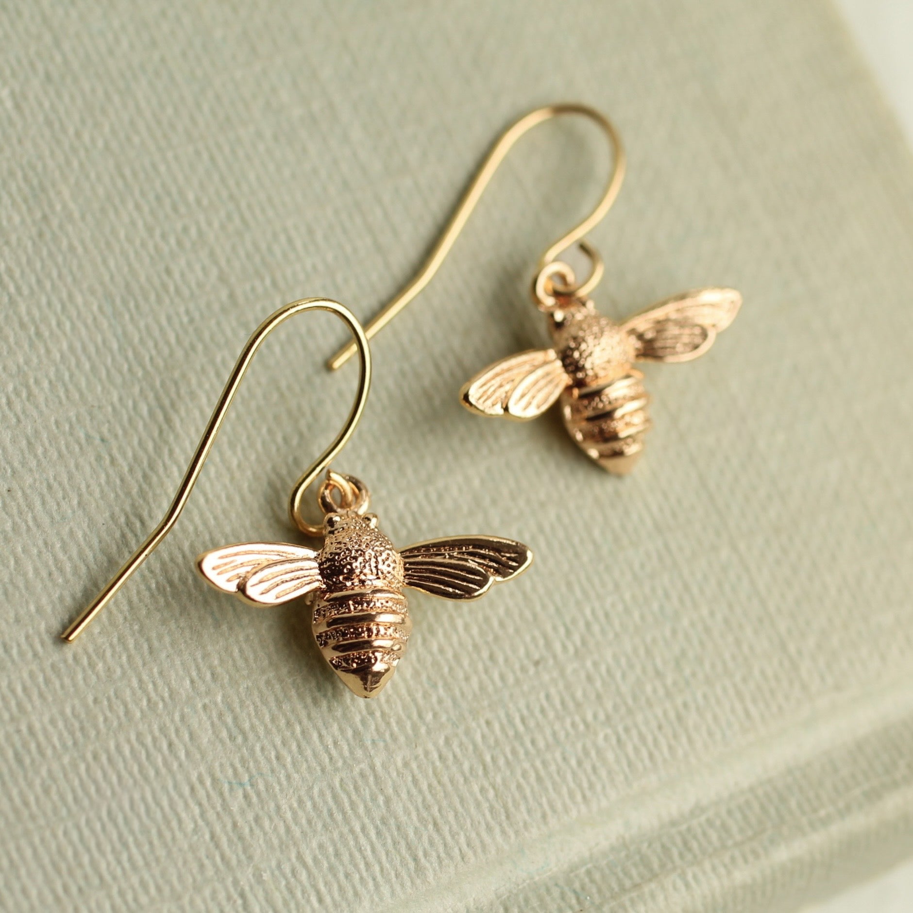 Gold Bee Earrings