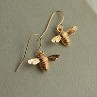 Gold Bee Earrings