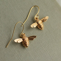 Gold Bee Earrings