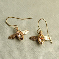 Gold Bee Earrings