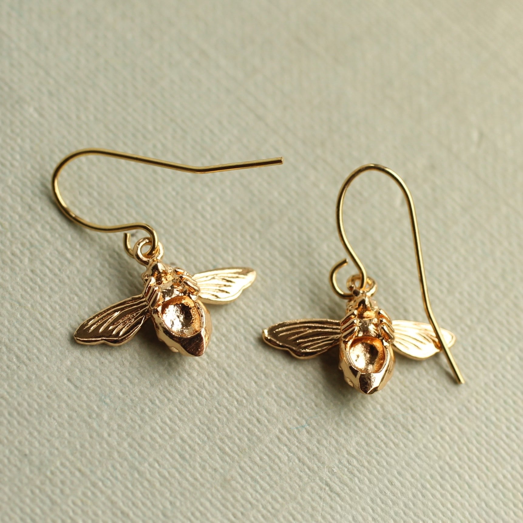 Gold Bee Earrings