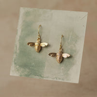 Gold Bee Earrings