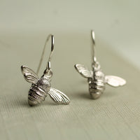Silver Bee Earrings