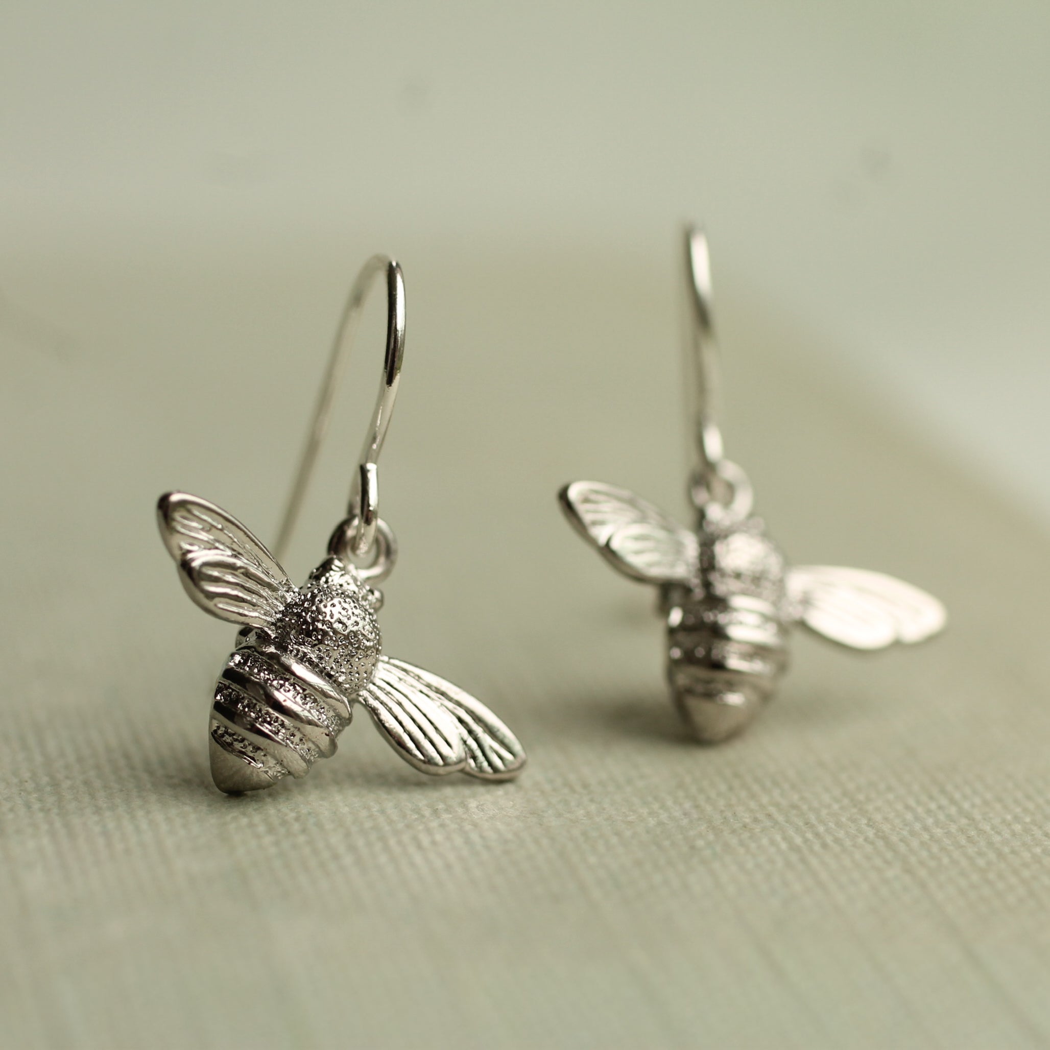 Silver Bee Earrings