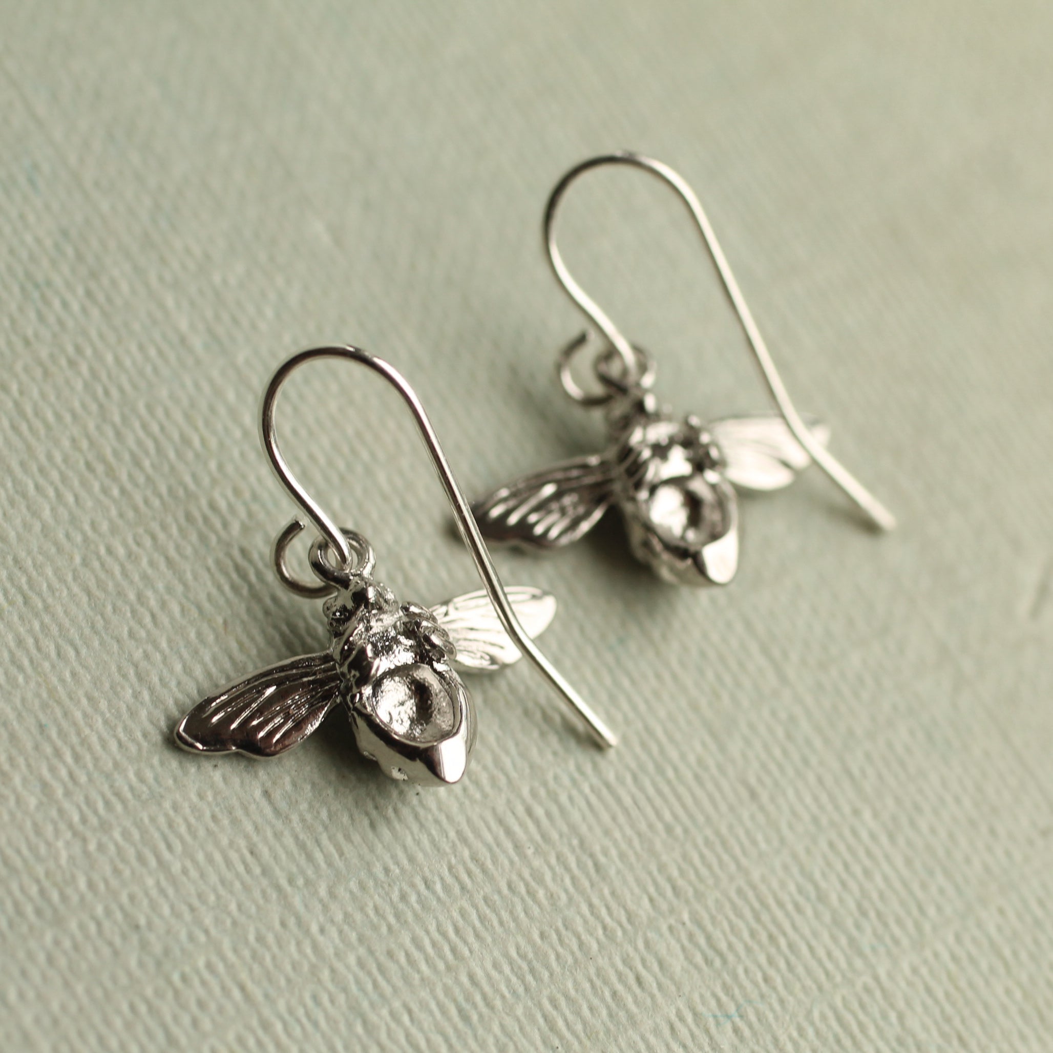Silver Bee Earrings