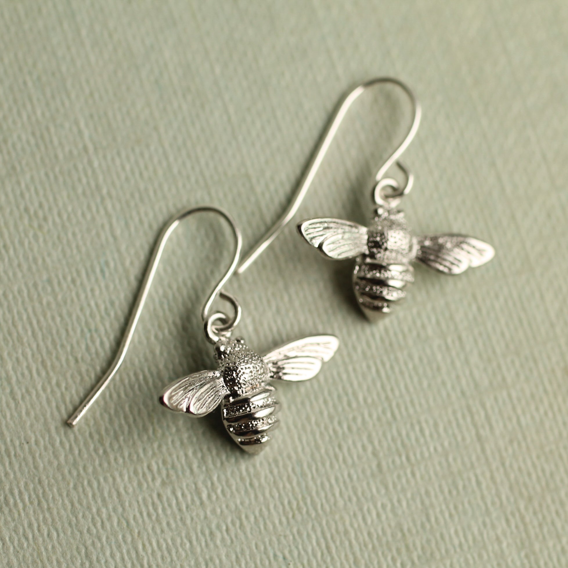 Silver Bee Earrings