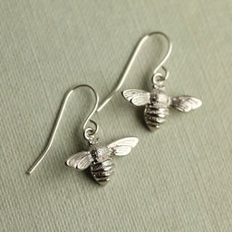 Silver Bee Earrings