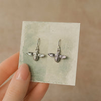 Silver Bee Earrings