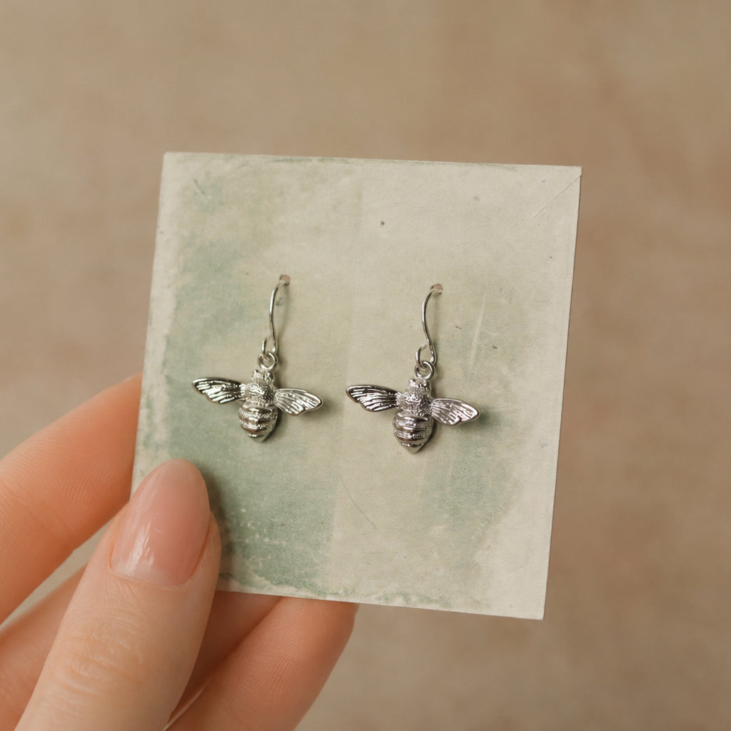 Silver Bee Earrings