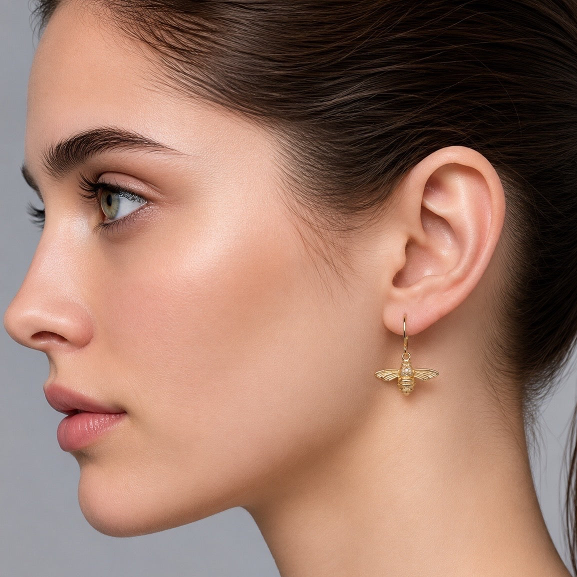 Gold Bee Earrings