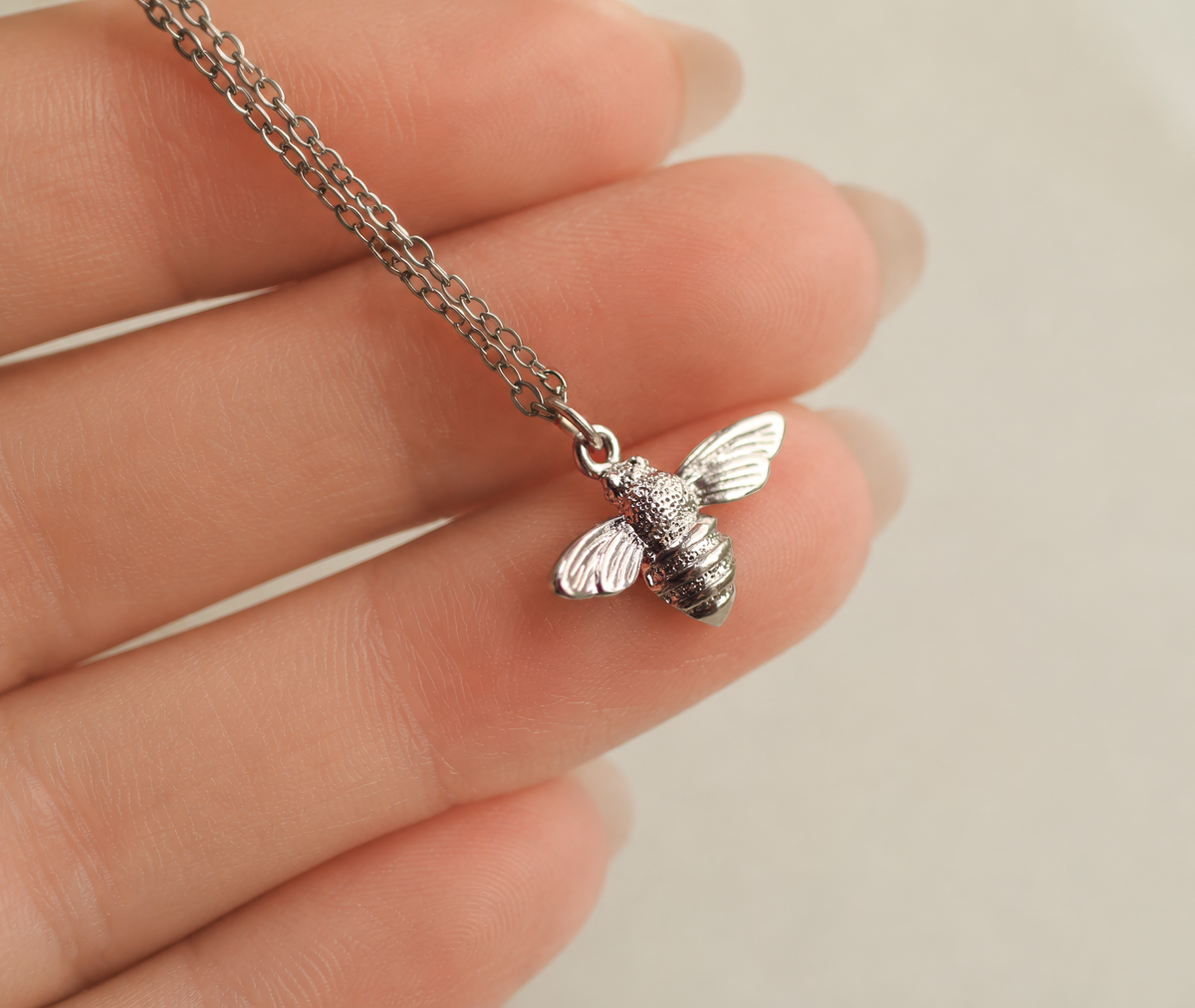 Silver Bee Necklace