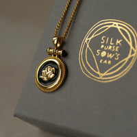Black Rose Medallion Necklace