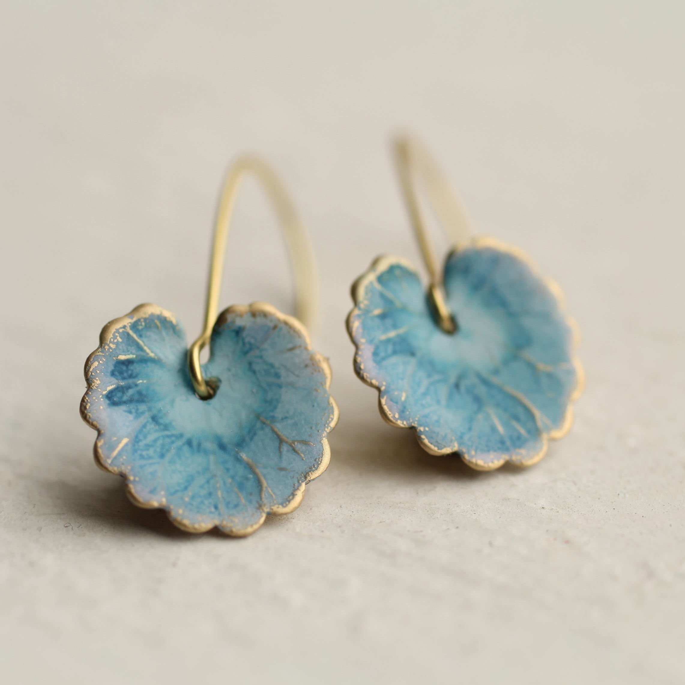 Blue Leaf Earrings