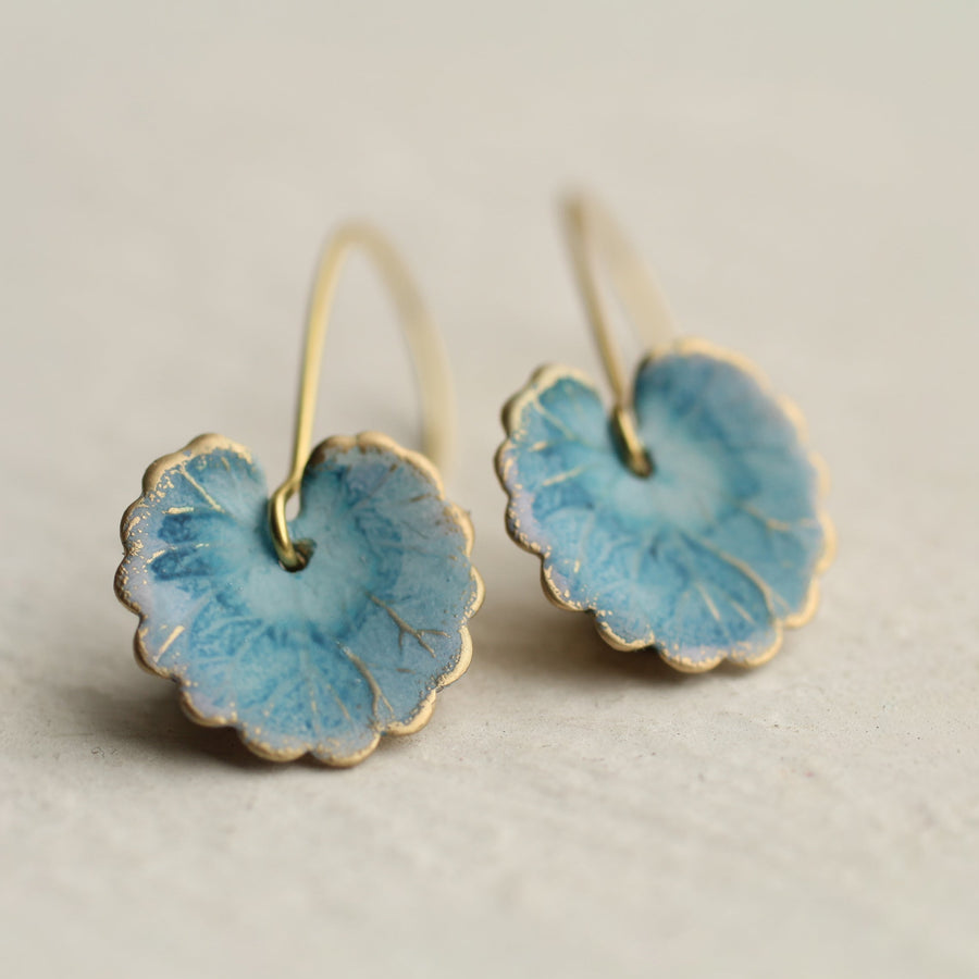 Blue Leaf Earrings