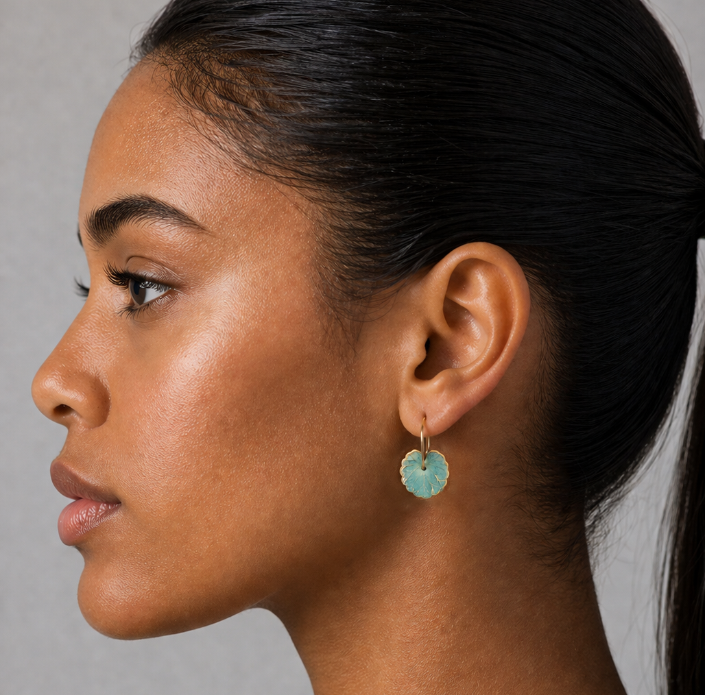 Blue Leaf Earrings